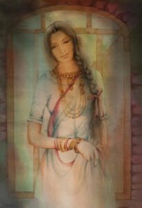 A delicate and fluid watercolor portrait by Tasnuva Rahman, highlighting the artist's skill in creating unique and personal commissioned art.
